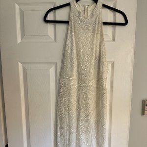 Adrianna Papell White Beaded Dress
